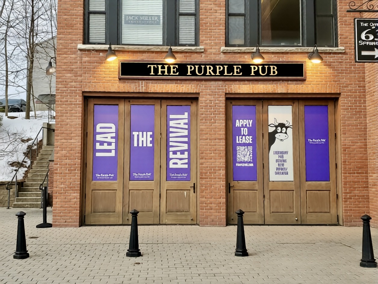 The Purple Pub exterior at 65 Spring Street, Williamstown, MA